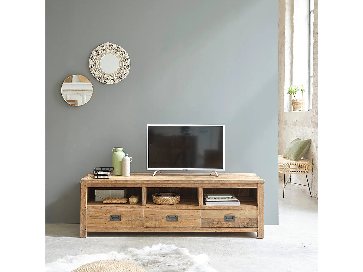 Mobile TV in teak riciclato massello 160 cm