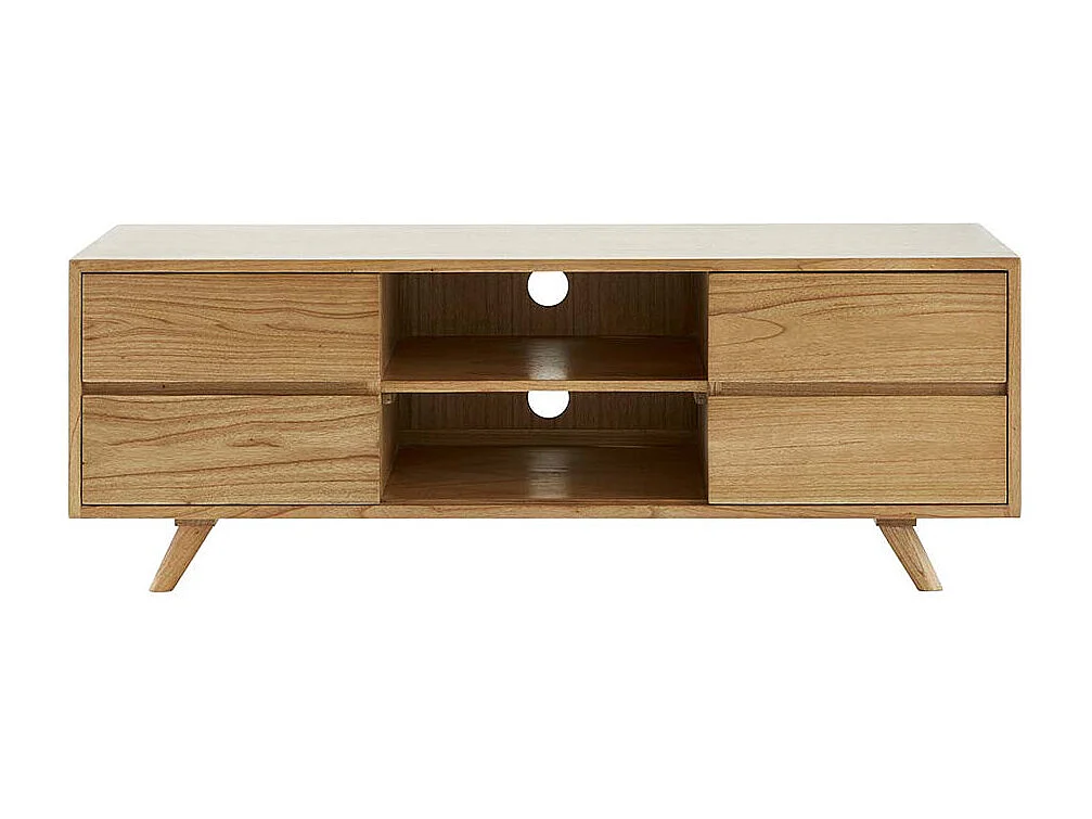 Mueble TV de madera de mindi maciza 140 cm