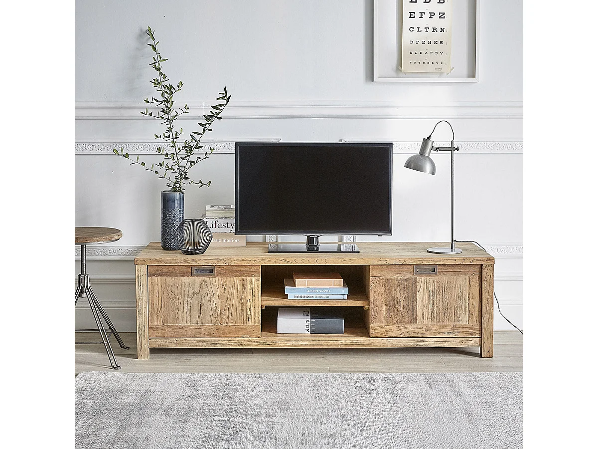 Mobile TV in teak riciclato massello 160 cm