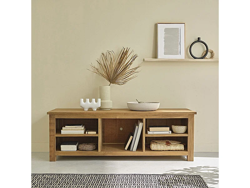 Mueble TV de madera de teca maciza 150 cm