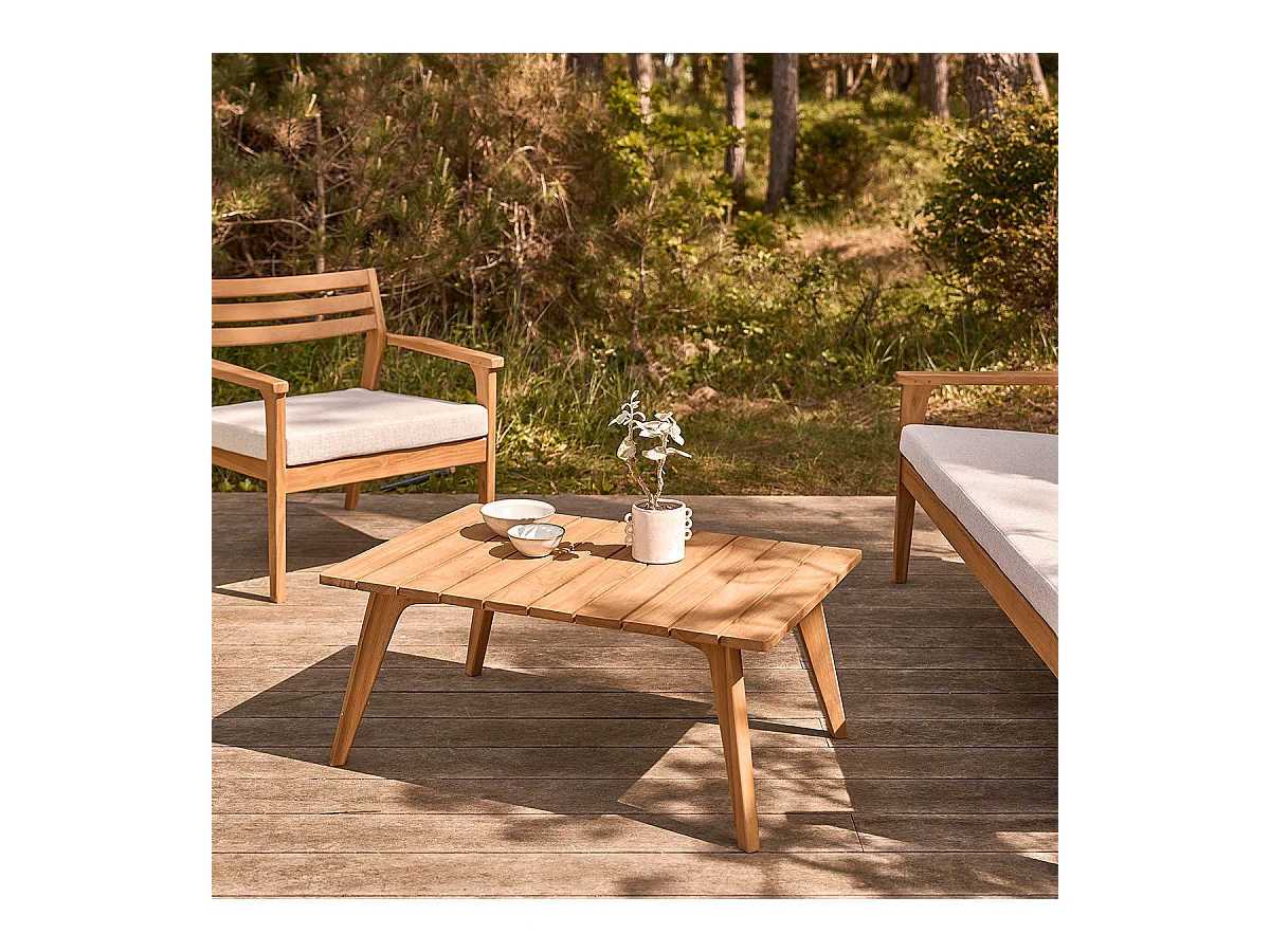Mesa de centro de jardín de madera de teca maciza