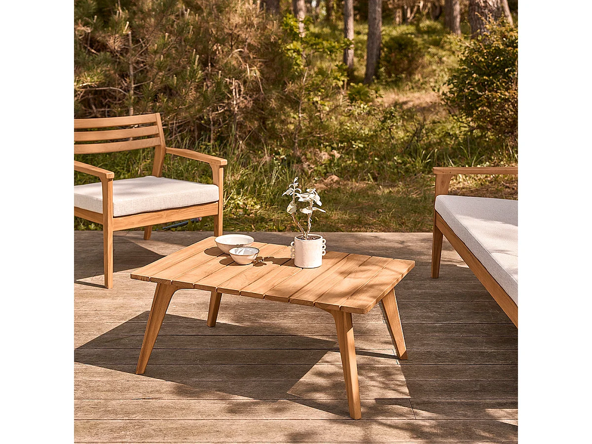 Table basse de jardin en teck massif