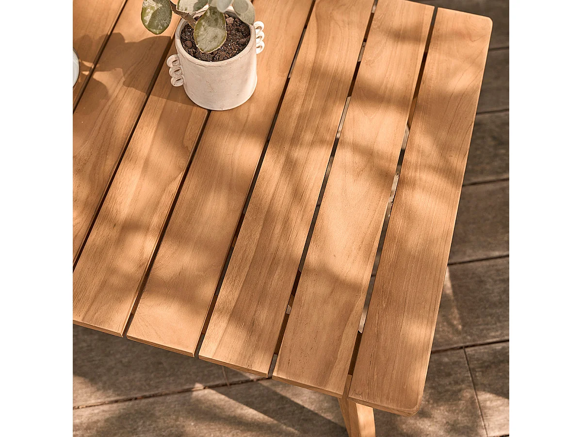 Mesa baja de exterior de teca maciza
