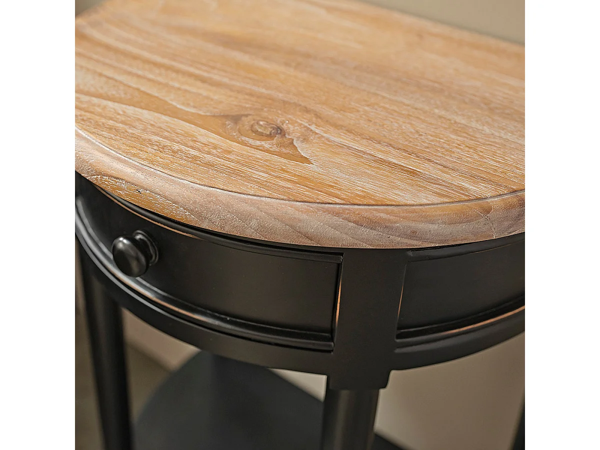 Mesita de noche de madera de caoba maciza