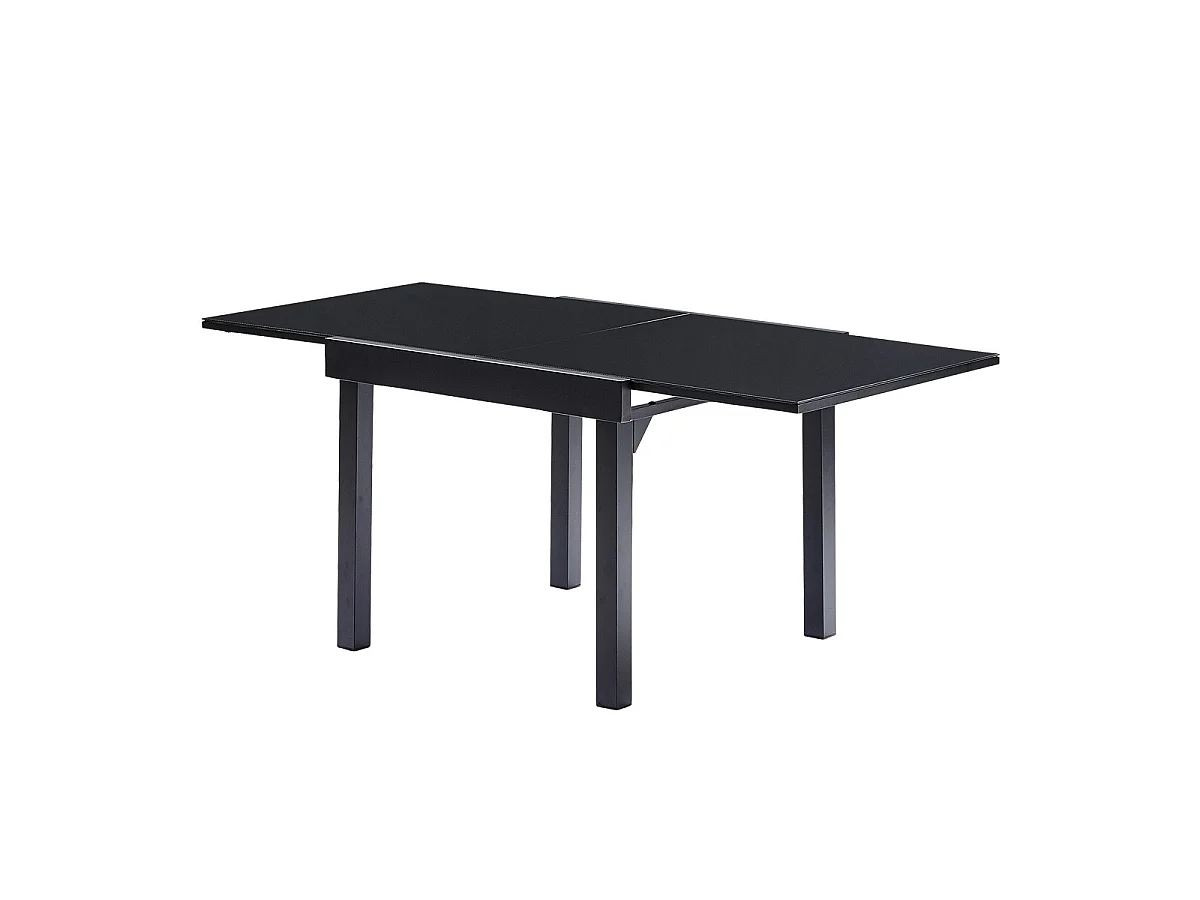 Mesa de exterior extensible de aluminio negro para 4/8 pers.