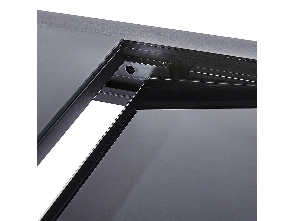Mesa de exterior extensible de aluminio negro para 4/8 pers.