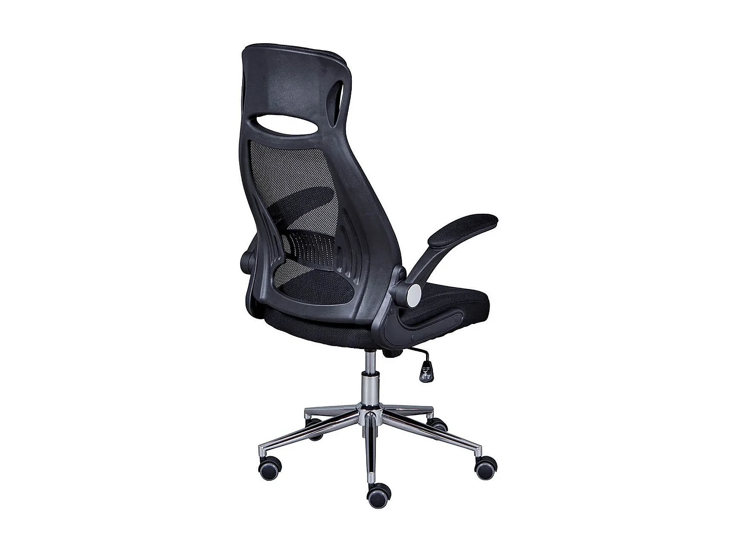 WALTUS - Fauteuil de Bureau Tissu Mesh Noir et Appui-Tête Pieds Chromés