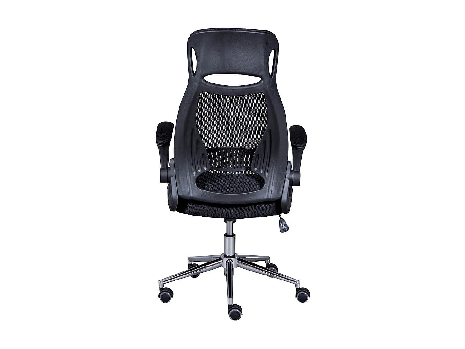 WALTUS - Fauteuil de Bureau Tissu Mesh Noir et Appui-Tête Pieds Chromés