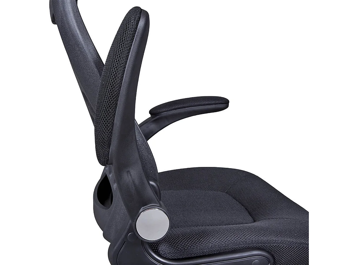 WALTUS - Fauteuil de Bureau Tissu Mesh Noir et Appui-Tête Pieds Chromés