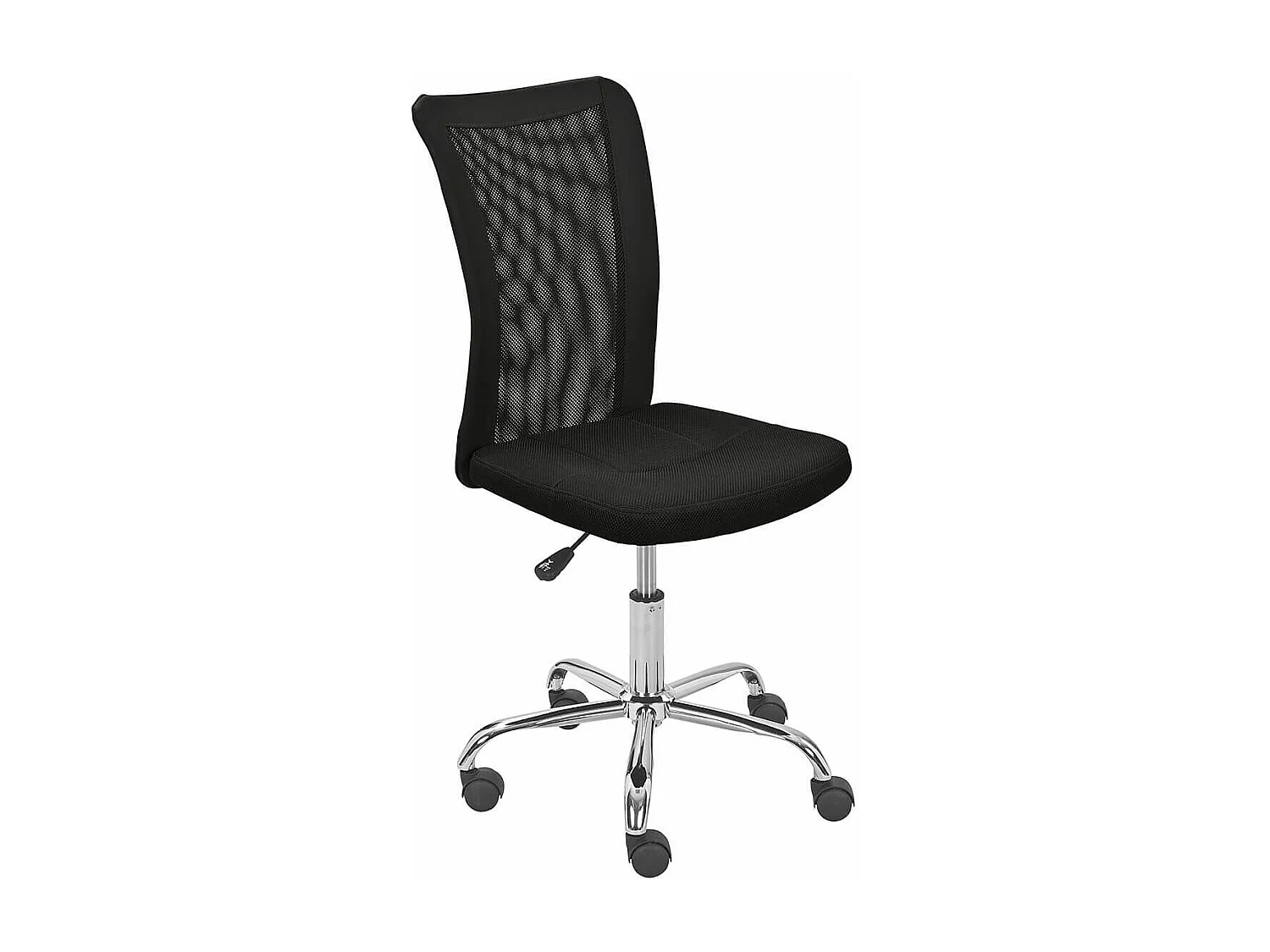 WALLAS - Fauteuil de Bureau Tissu Mesh Noir Pieds Chromés