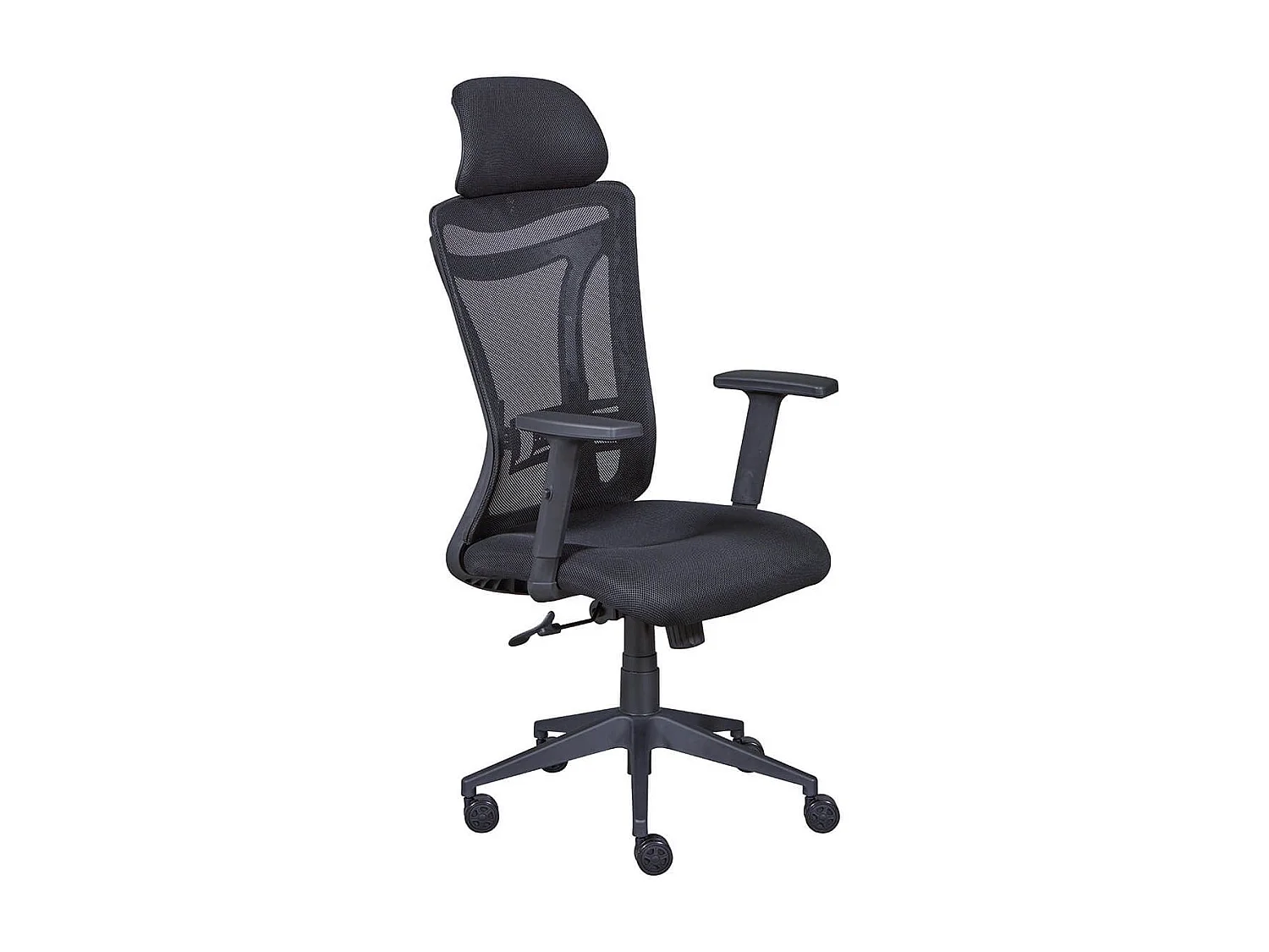 WALLY - Fauteuil de Bureau Tissu Mesh Noir et Appui-Tête