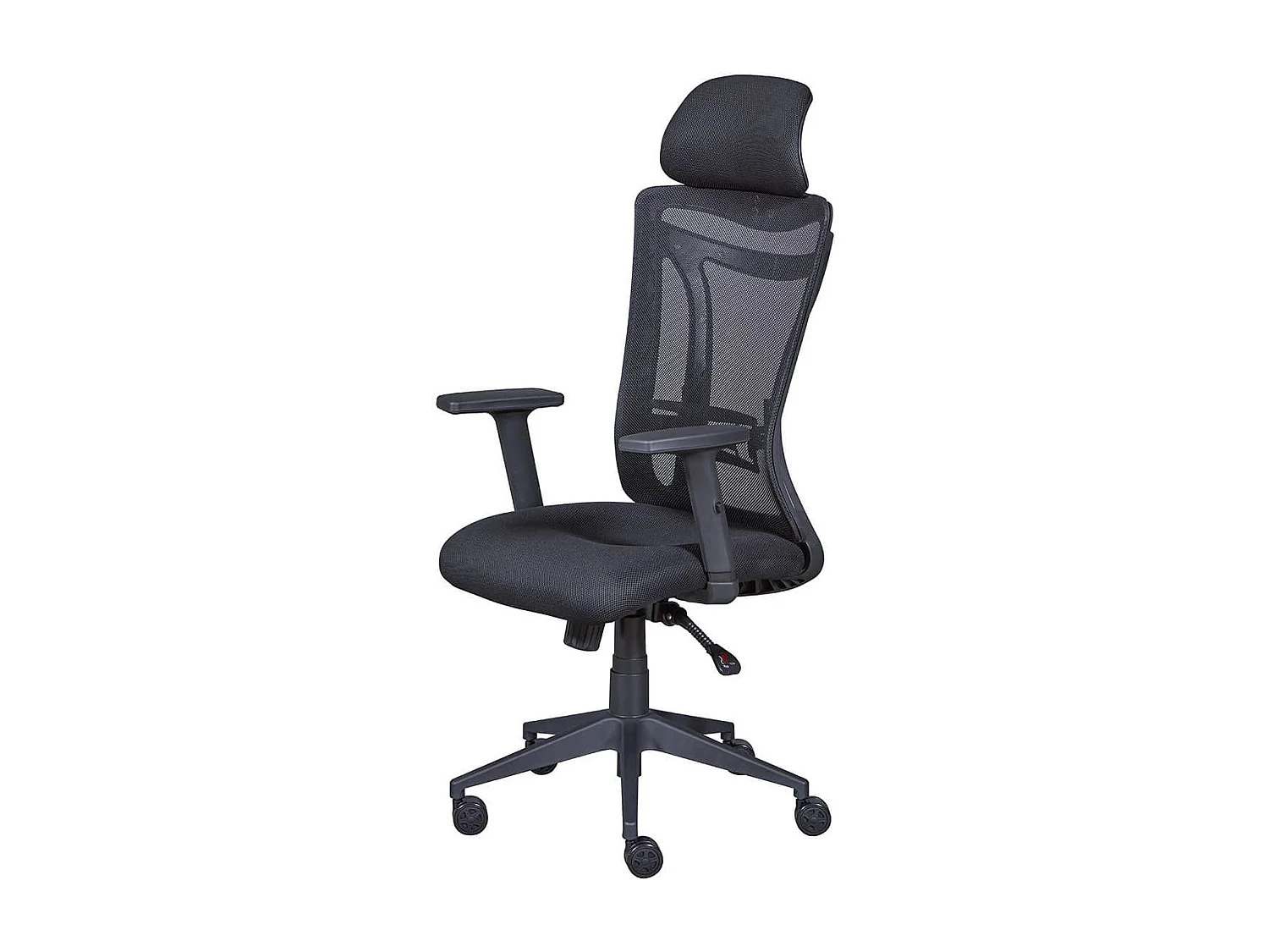 WALLY - Fauteuil de Bureau Tissu Mesh Noir et Appui-Tête
