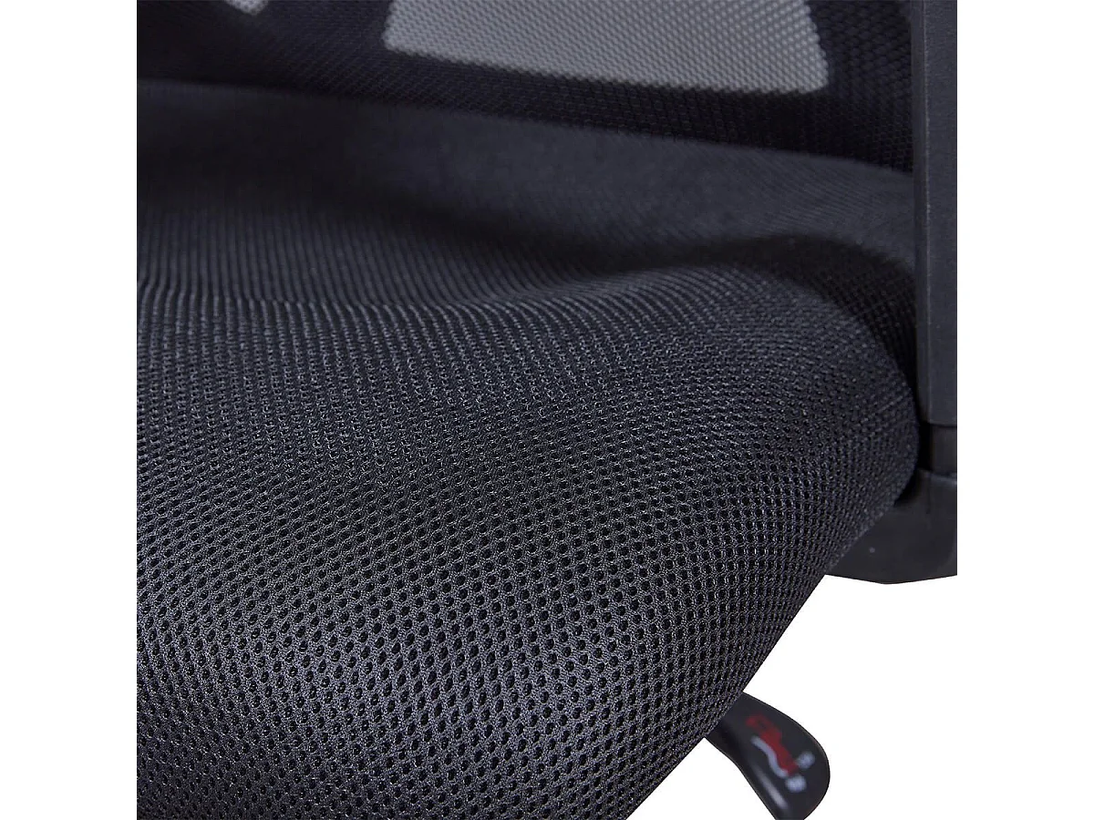 WALLY - Fauteuil de Bureau Tissu Mesh Noir et Appui-Tête