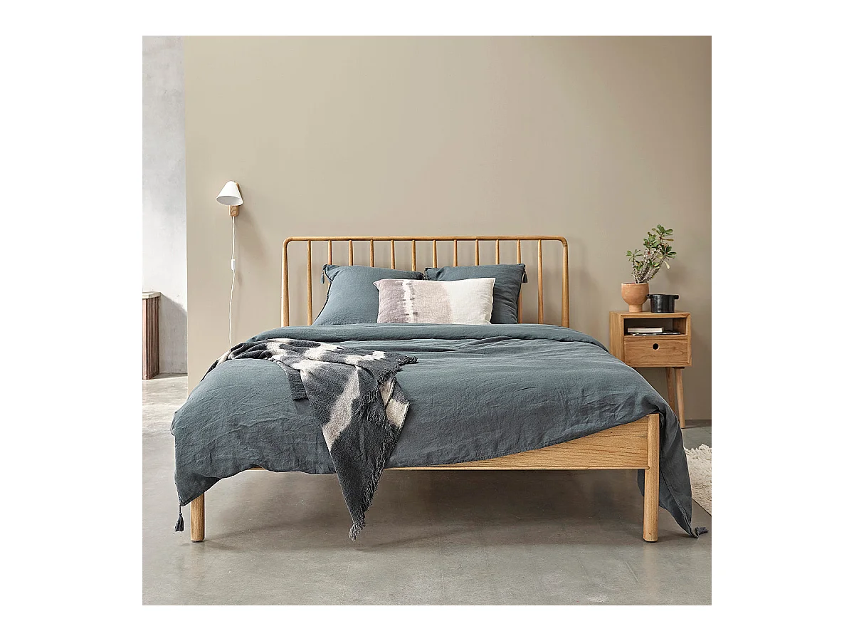Lit en bois mindi massif 160 cm