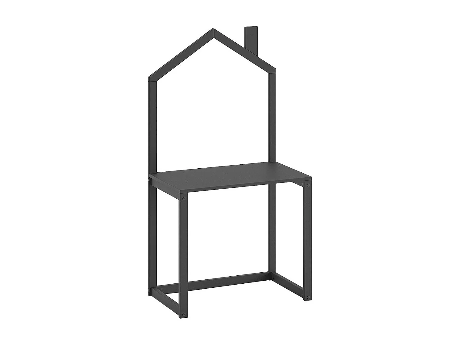 ARKAN - Bureau Cabane en Pin Massif Laqué Anthracite