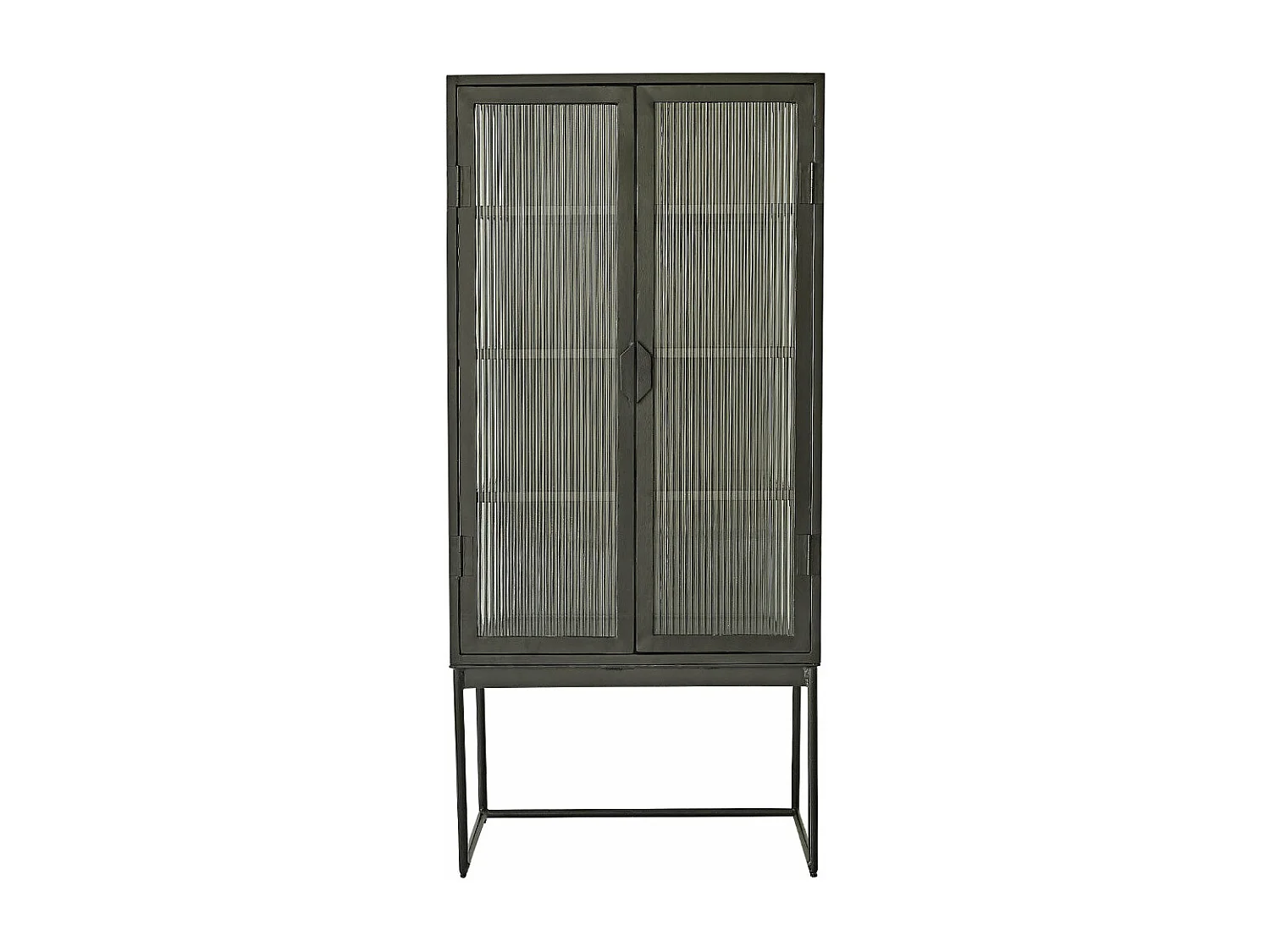 Credenza alta in metallo e vetro ondulato 70 cm