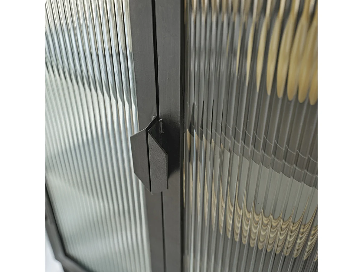 Credenza alta in metallo e vetro ondulato 70 cm