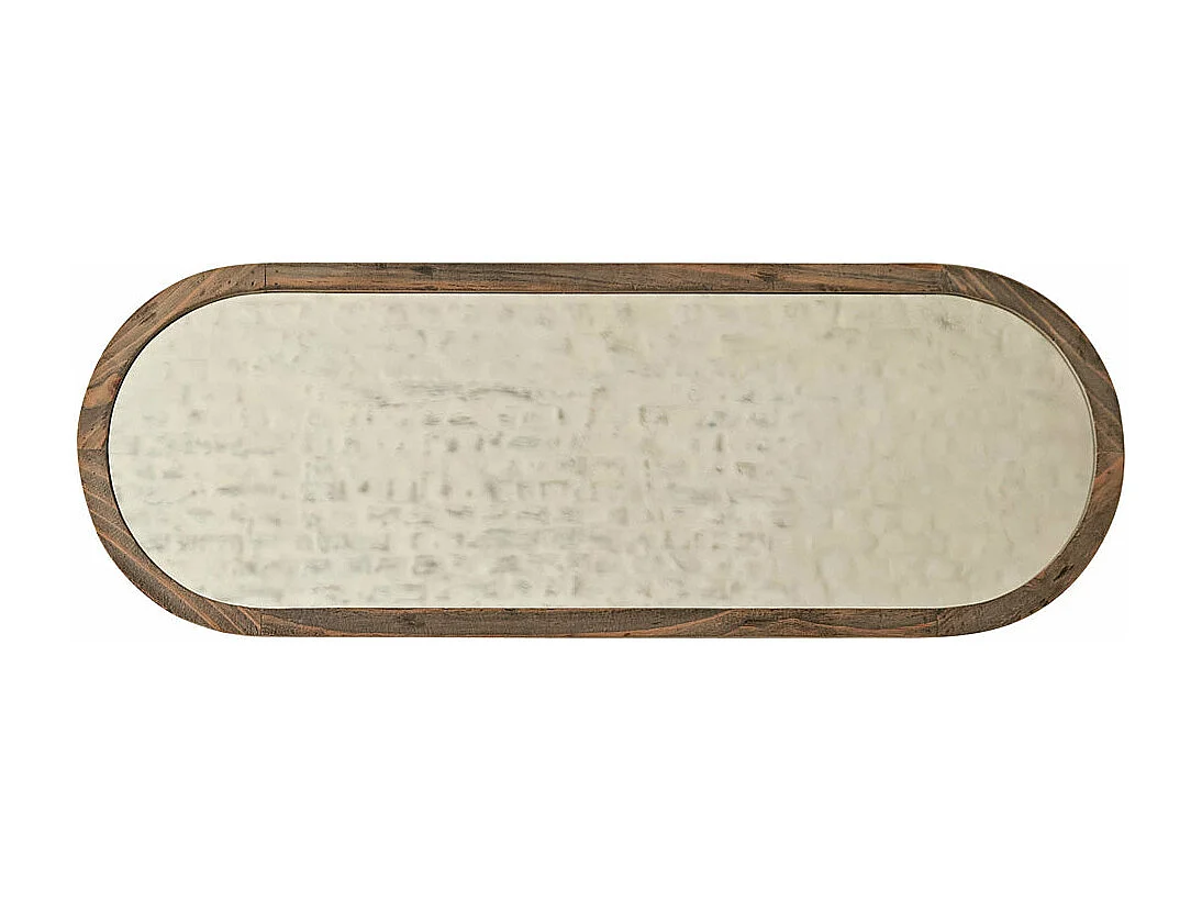 Specchio ovale in pino riciclato