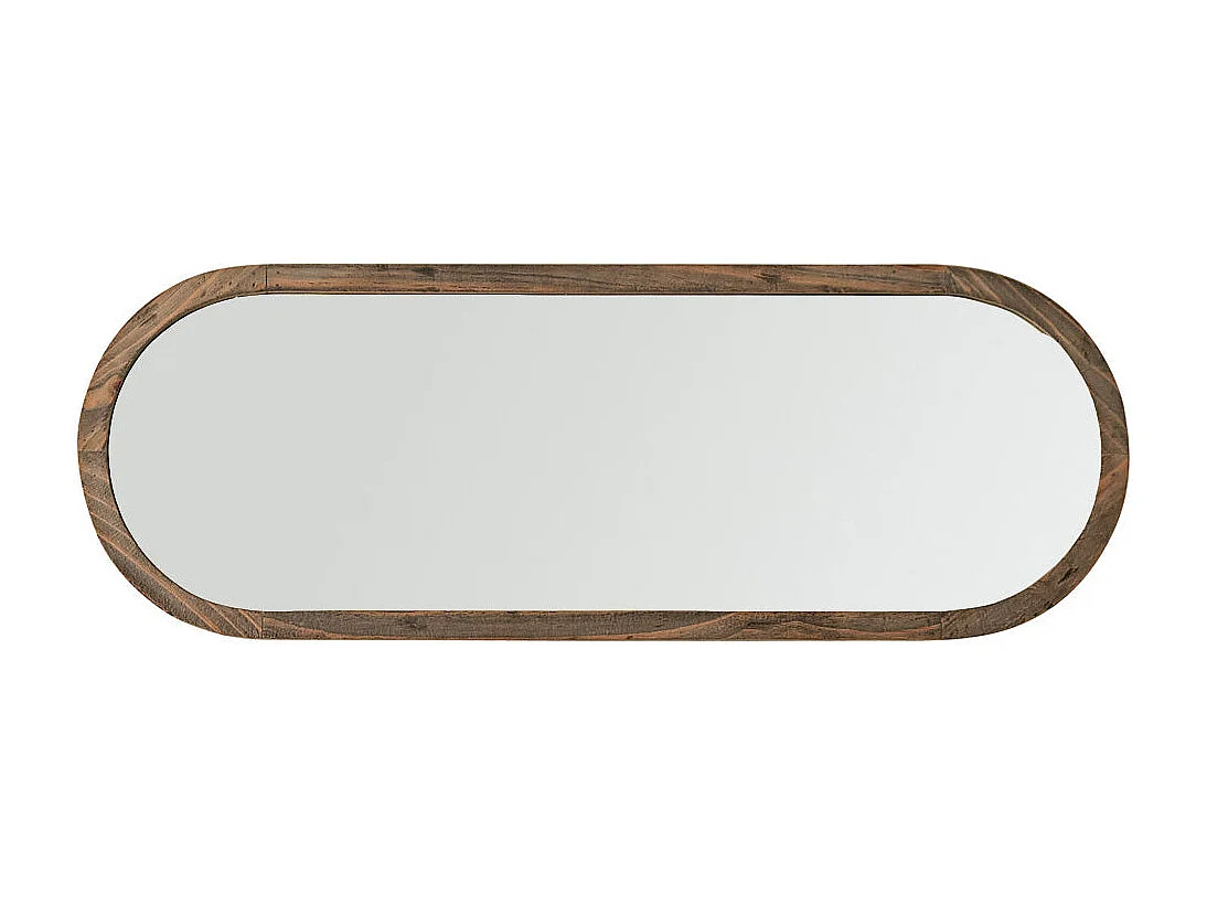 Miroir en pin recyclé massif ovale