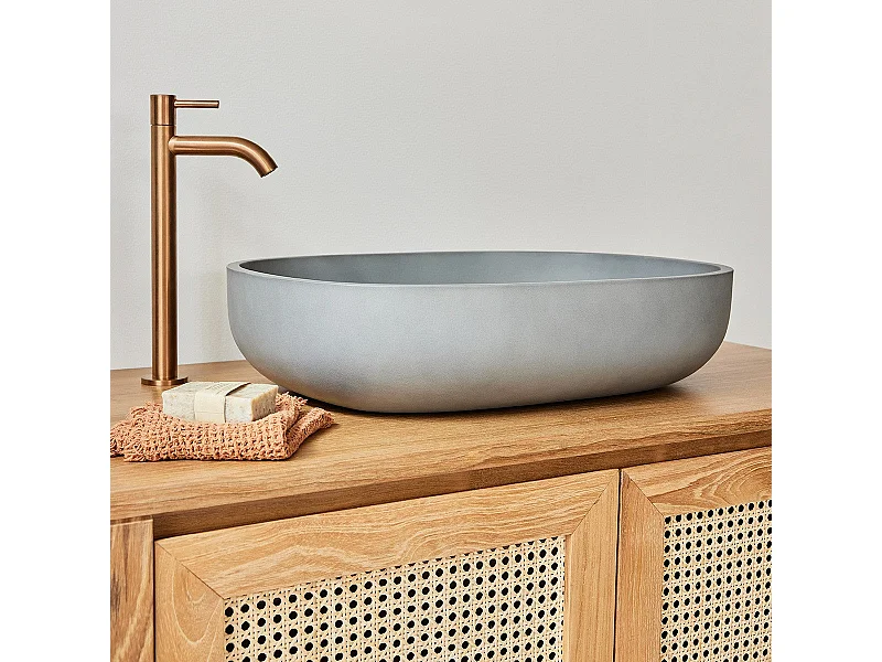 Lavabo ovale in cemento