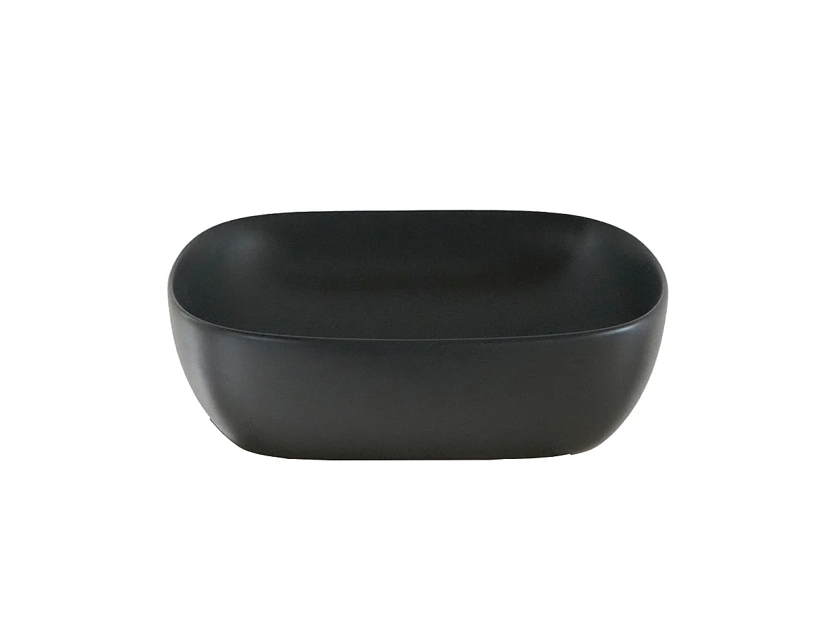 Vasque en céramique noire ovale 49 cm