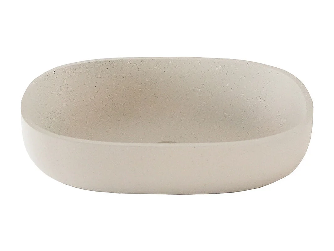 Vasque en béton beige ovale 50 cm