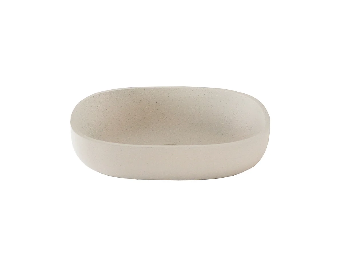 Vasque en béton beige ovale 50 cm