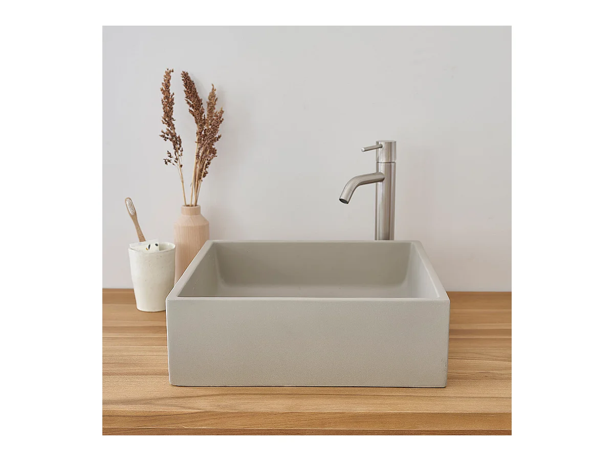Lavabo rectangular de hormigón