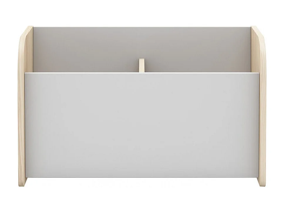 KAINA - Pack Lit Bébé Cabane 60x120cm + Coffre à Jouets Coloris Blanc et Naturel