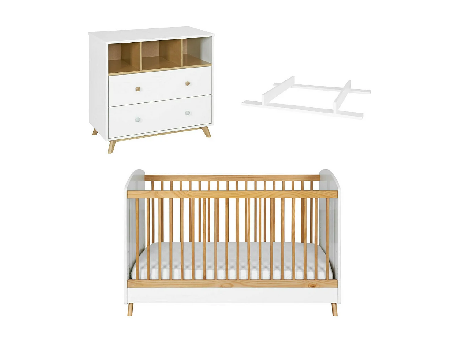 Chambre complète bébé 70x140 cm panneaux de fibres bois KOMBU
