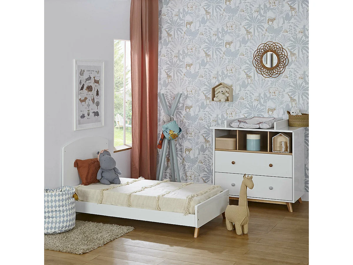 Chambre complète bébé 70x140 cm panneaux de fibres bois KOMBU