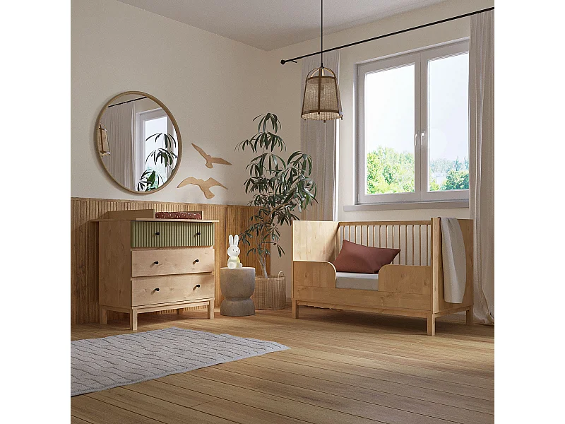 Chambre complète bébé 70x140 cm panneaux de fibres bois KIWI
