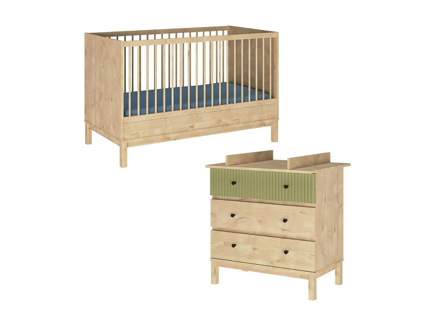Chambre complète bébé 70x140 cm panneaux de fibres bois KIWI