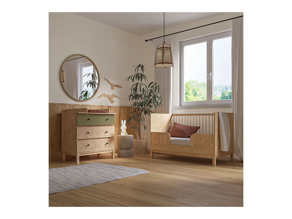 Chambre complète bébé 70x140 cm panneaux de fibres bois KIWI