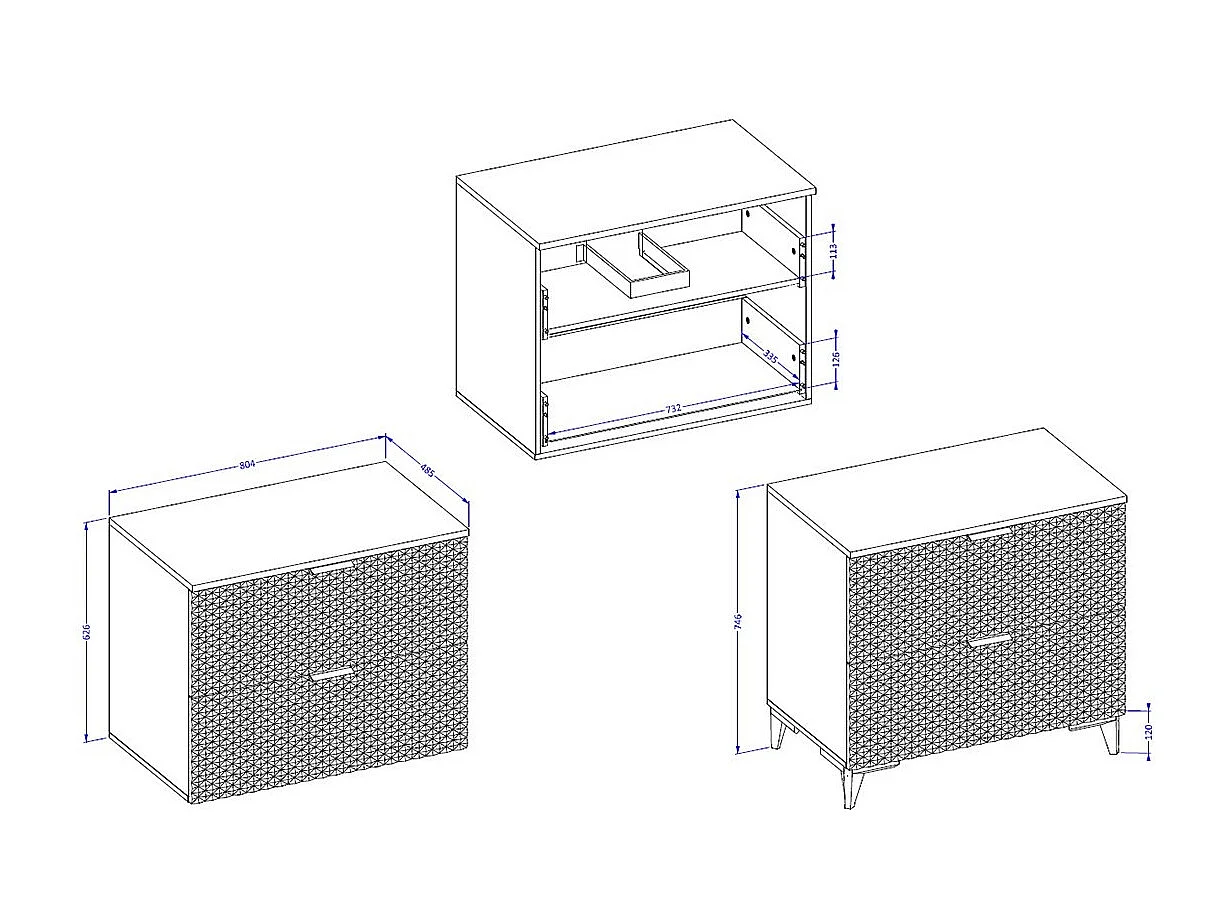 Conjunto de 2 muebles de baño colección CHIC de color blanco y dorado. Mueble bajo lavabo de 80 cm.