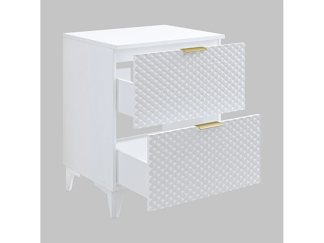 Conjunto de 2 muebles de baño colección CHIC en colores blanco y dorado. Mueble bajo lavabo.