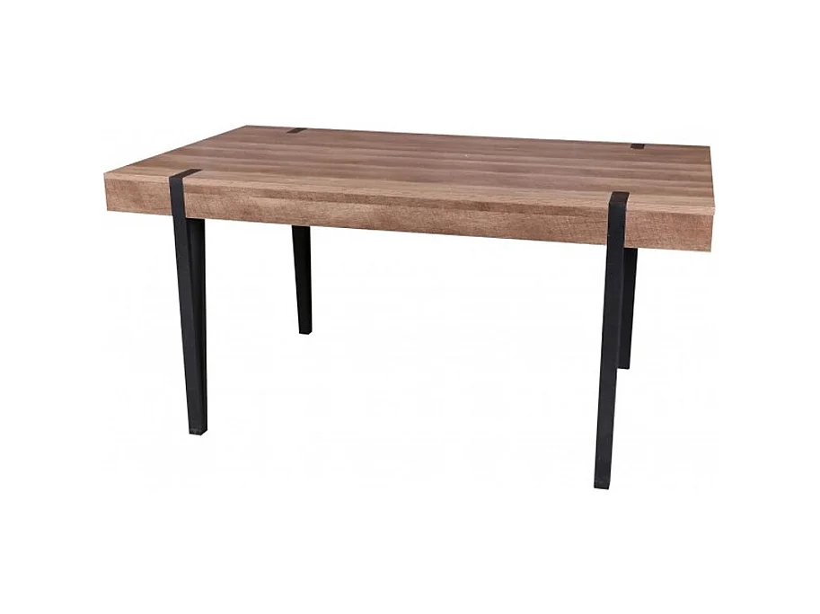 Table LOVY – Coloris bois avec pieds en Métal Noir