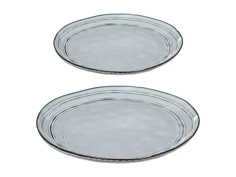 Service de Table 12 Pièces "Flower" 26cm Bleu