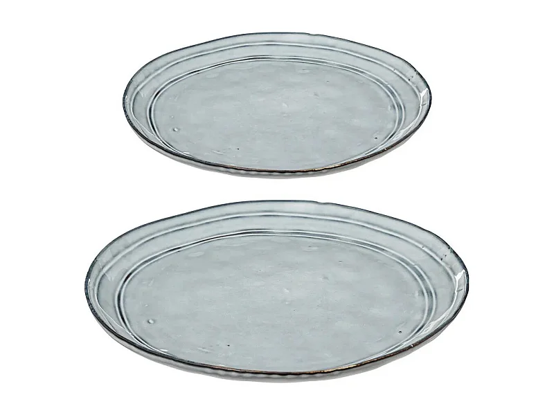 Service de Table 12 Pièces "Flower" 26cm Bleu