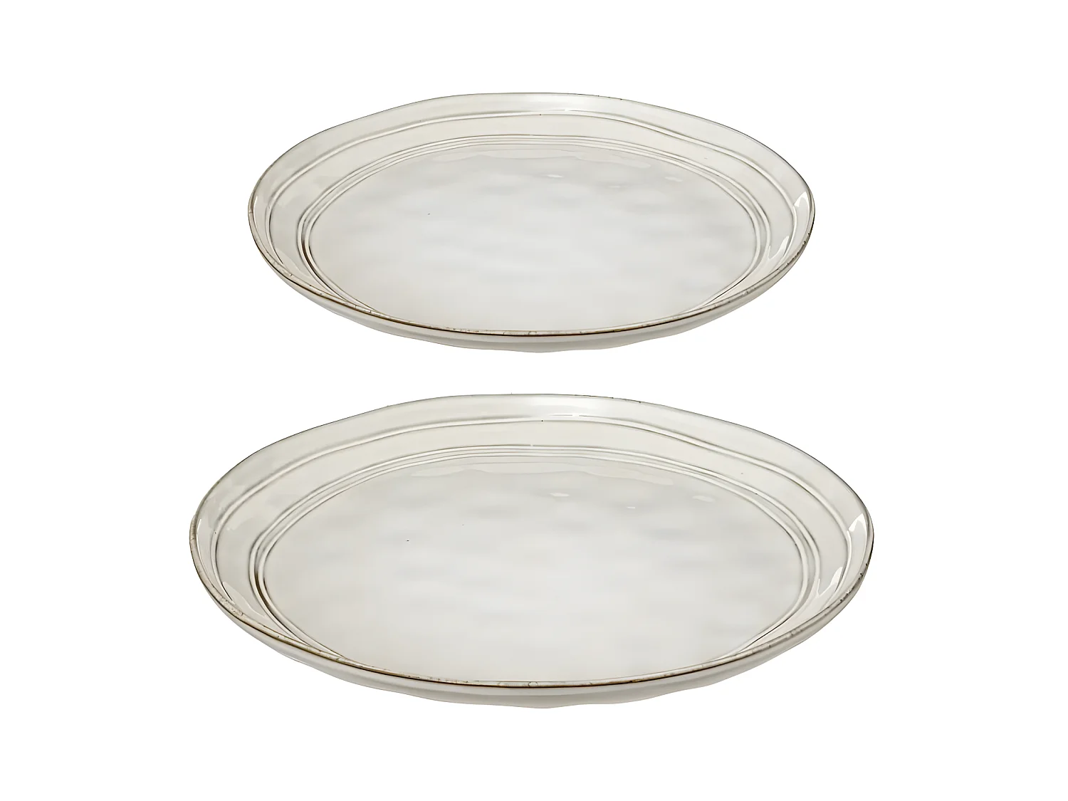 Service de Table 12 Pièces "Flower" 26cm Gris