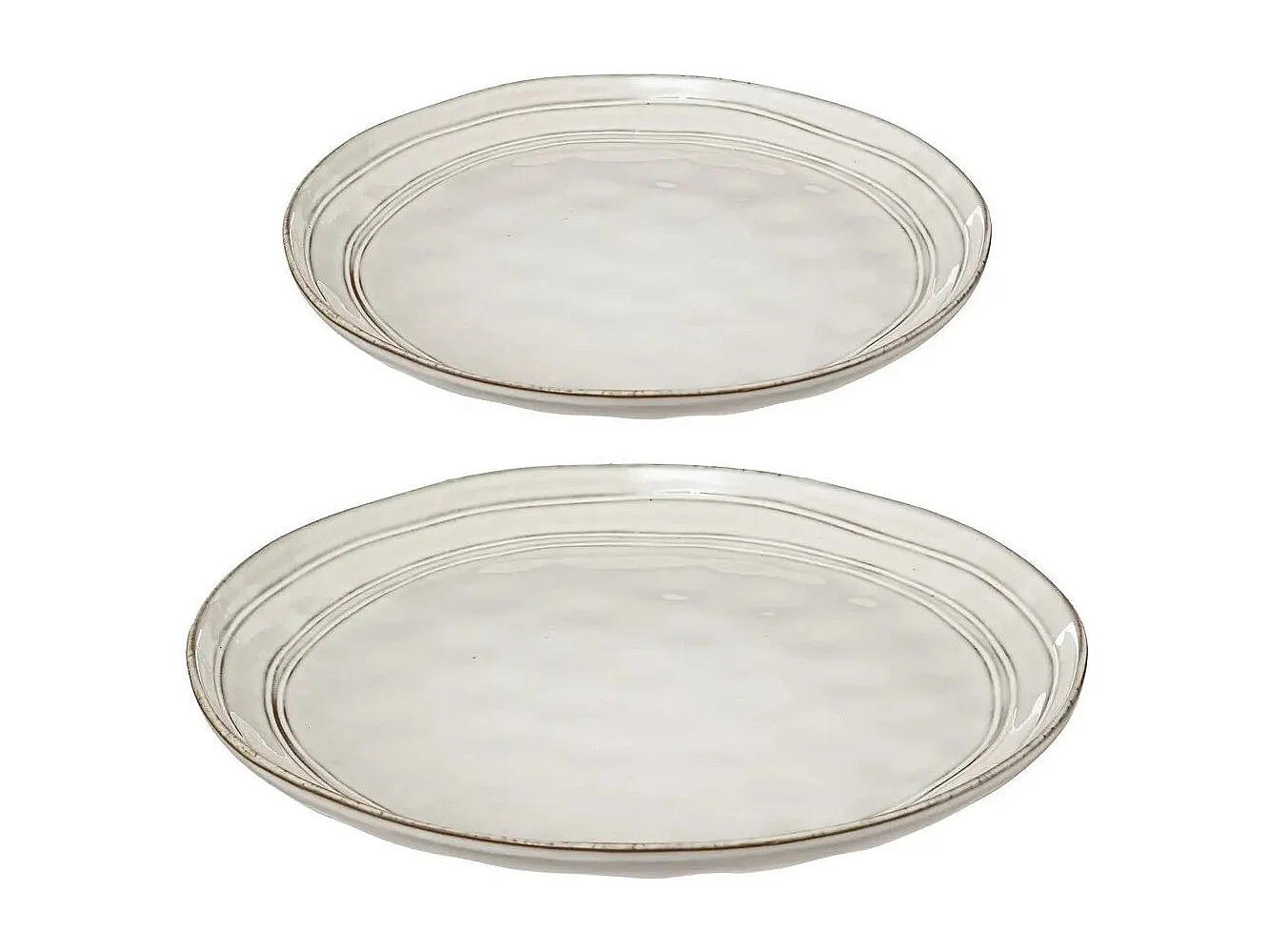 Service de Table 12 Pièces "Flower" 26cm Gris