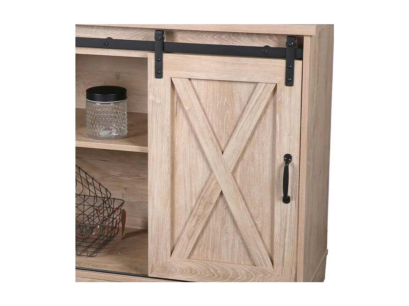 Buffet WAYNE – Rovere Chiaro con 2 Porte Scorrevoli e 2 Vani