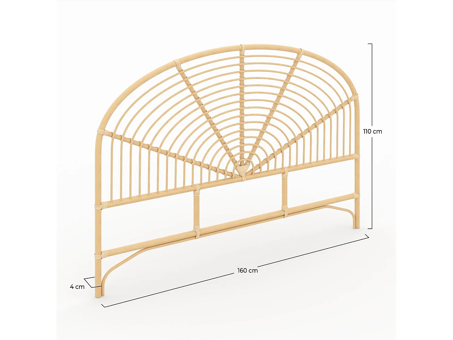 Testiera in rattan naturale 160 cm - Séléna