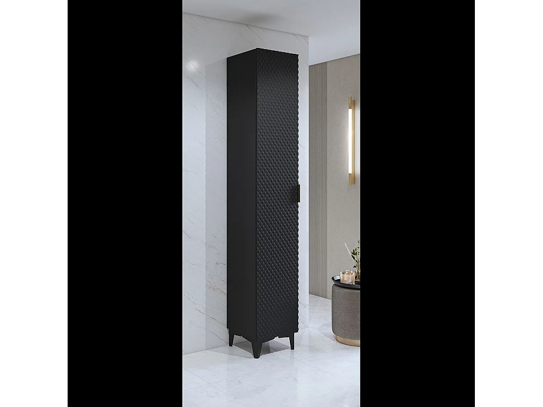 Colonne de salle de bain collection CHIC noir – Rangement moderne et élégant