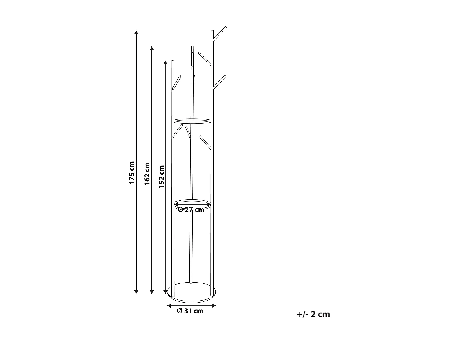 Wieszak na ubrania RALTSON Złoty