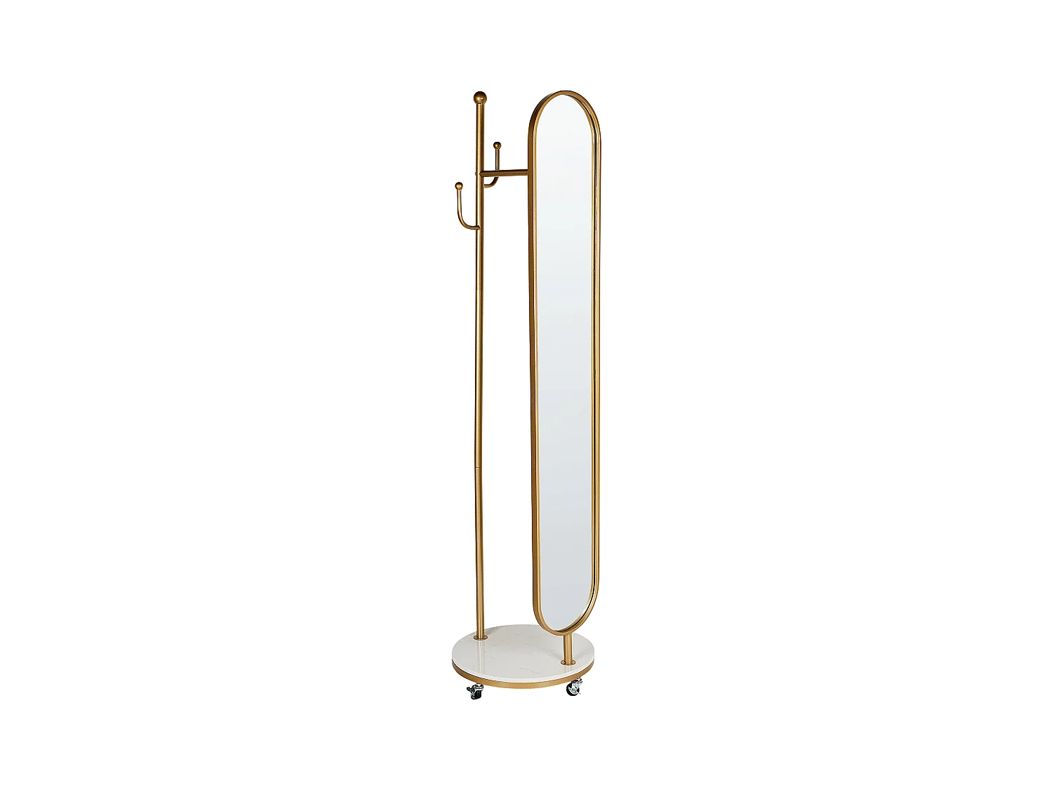 Porte-manteau avec miroir LORENA 172 cm Métal Doré