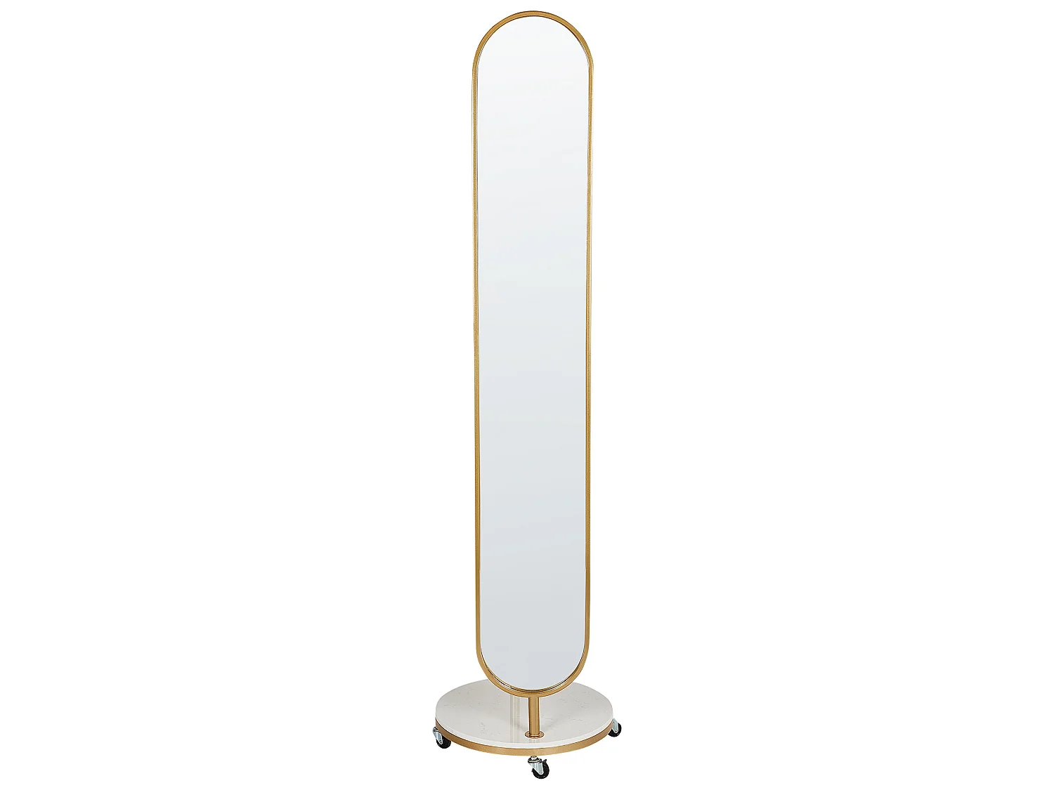 Coat Stand with Mirror LORENA 172 cm Metal Gold