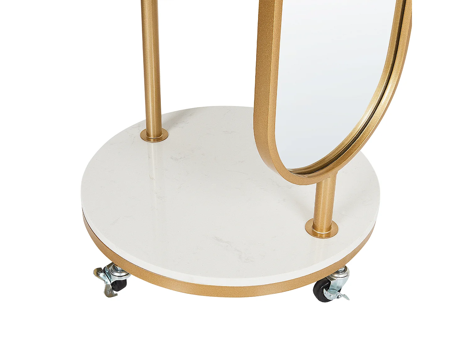 Coat Stand with Mirror LORENA 172 cm Metal Gold