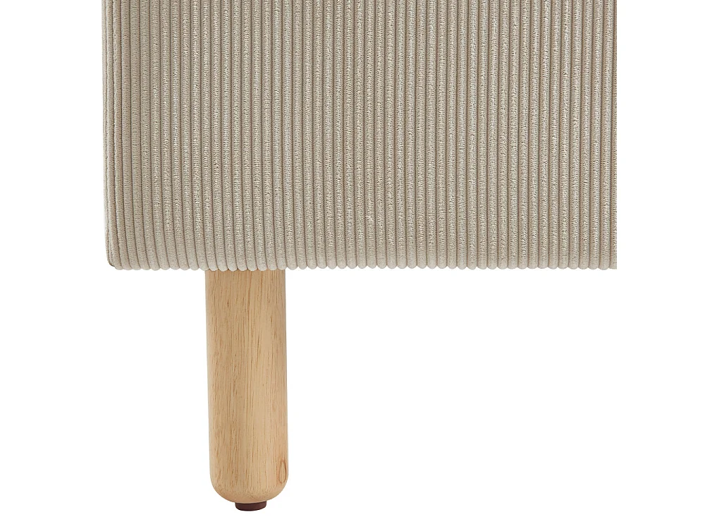 Lit enfant MAGNUS velours cotelé beige 90x190 sommier inclus