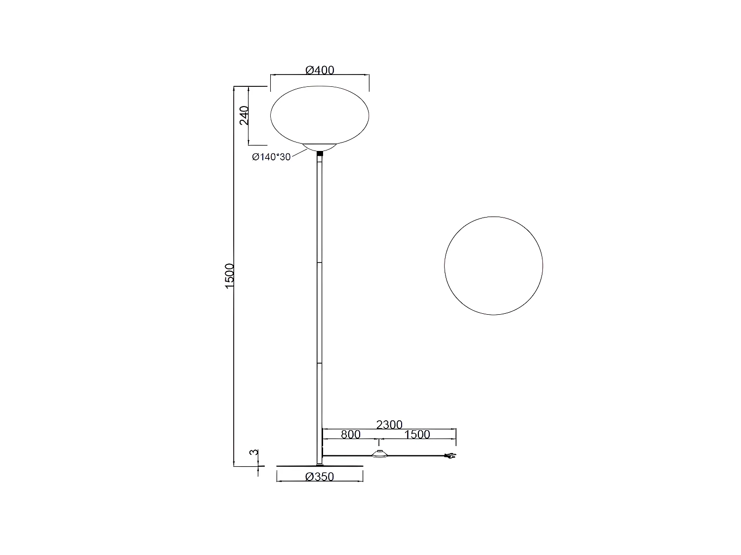 Lampadaire vintage verre et métal Fomento